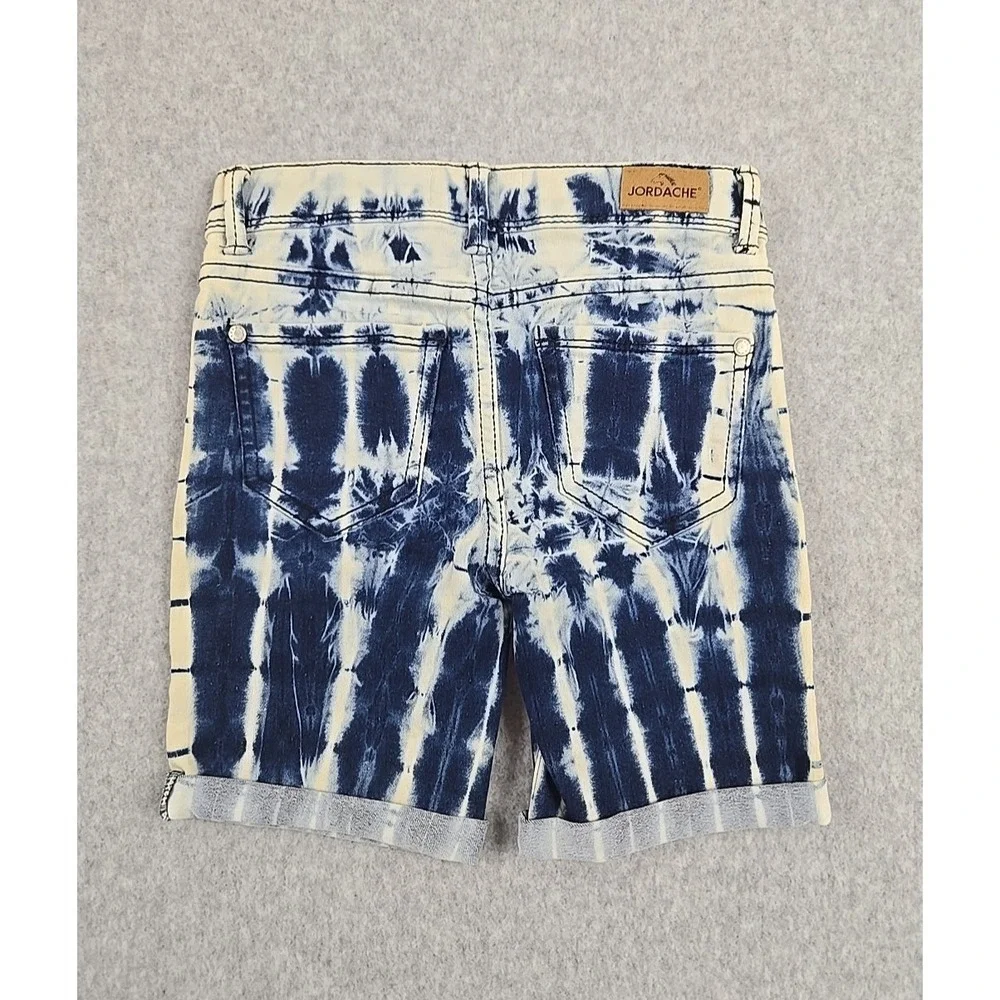 Jordache Jean Shorts Girls Size 6 Mid Rise Denim Tie Wash Bermuda Jeans NWT